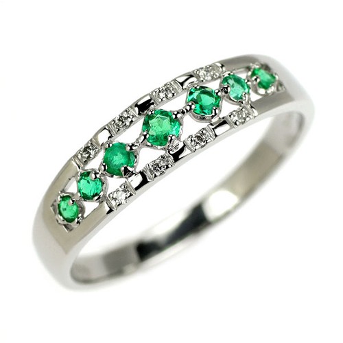 Bague diamant émeraude pt900 - diamant,