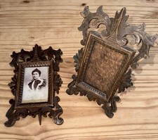 Lot De 2 Ancien CADRE CHEVALET XIXe Napoléon 3 en BOIS SCULPTE FORET NOIRE