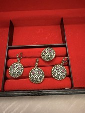 Ensemble Pendentif Boucles D’oreilles Et Bague En Argent