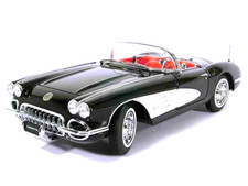 ✅Voiture 1/18 Chevrolet corvette 1957 Cabriolet Noir Burago Bburago 1:18 Diecast