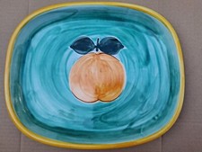 Rare ! plat artisanal "pomme"  signé A. SANTOS Portugal Ref :170.36 -25 X 29 cm