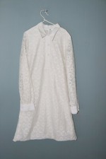  vêtement  fille  ancien vintage  robe blanche polyester 12 ans