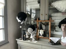 ancien Miroir  Authentique De Barbier En Bois Patiné  Façon Bambou Napoleon lll