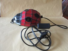 LAMPE VEILLEUSE COCCINELLE ARTISTAR ESPAGNE VERRE  ROUGE METALgout de TIFFANY