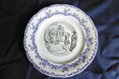 Ancienne assiette parlante sur - assiette,