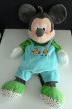 R1. DOUDOU DISNEY NICOTOY RANGE PYJAMA MICKEY salopette vert bleu ABC 50cm TTBE