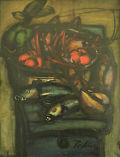 Franz Priking (Pricking). "Nature morte aux poissons" H sur papier marouf/t v827