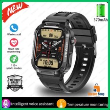 ✅ Montre Connectée Militaire Homme IP68 Étanche Appels Bluetooth Smartwatch Spor