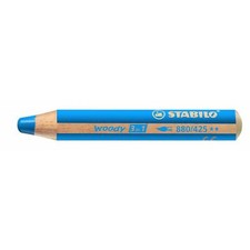[880/425-2] STABILO Lot de 2 Crayons WOODY 3 en 1 Extra large Bleu cobalt moyen