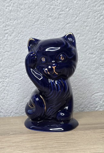 Chat porcelaine bleu - en, cobalt