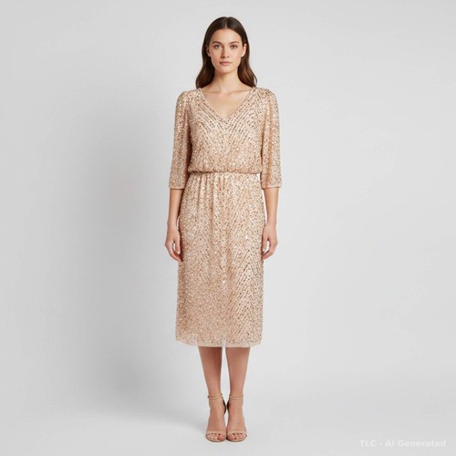 Robe midi ornée - , de