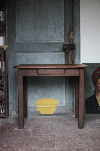 Table bois avec tiroir - table, 1