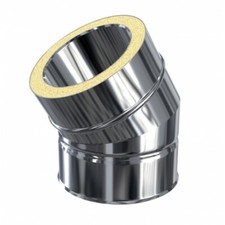 ISOTIP 752608 Coude à 45° raccordement poêle pellets double paroi isolé 80/140  