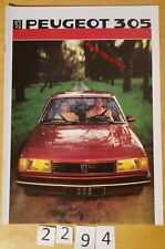 PEUGEOT 305 GL GLD GR SR SRD AUTOMATIC GT GTX Prospectus Allemand 1986 24 pages