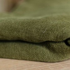 Toile de Lin lourde Clotaire kaki de grande qualité France [au demi-mètre]