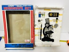 Microscope Set Avec Lumière Victor Fabriqué En Italie Vintage