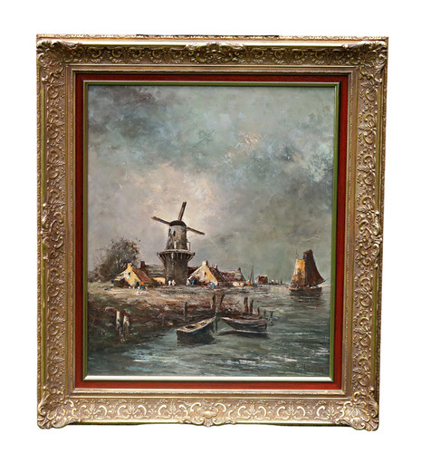 Moulin vent sur port - à,
