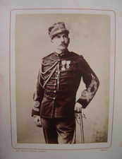 Portrait Capitaine Louis Gustave BINGER Strasbourg Photo Tirage albuminé XIXème