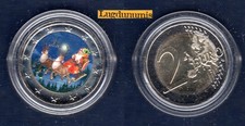 2 euro Commémo Commemo Couleur Père Noel Traineau Christmas