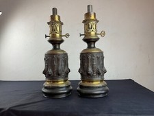 Paire de Lampe à Huile ,Pétrole , Modérateur style Empire XIXeme Oil Lamp .