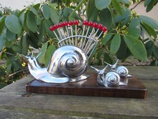 ART DECO - Service pics a Escargot - DLG de Benjamin Rabier - En Métal Chromé