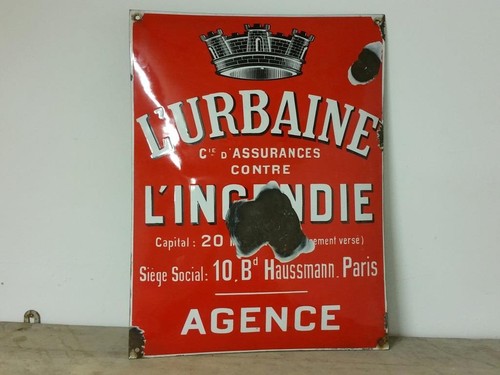 Plaque émaillée bombée