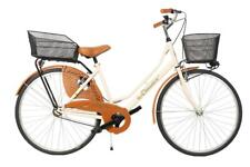 Vélo Femme De Marche Taille 26 Vélo Ville Vintage Avec 2 Paniers Beige