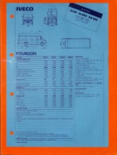 IVECO GAMME DAILY / FOURGON 35-8 V & VJ, 40-8VJ / FICHE TECHNIQUE de 1982