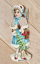 Ancien Découpis / Chromo chocolat Louit Ange de Noel  1900