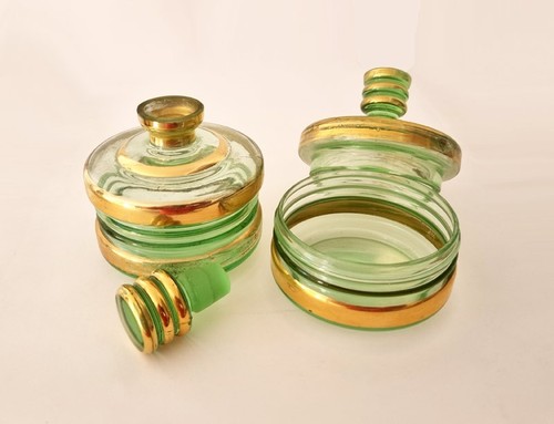 Lot pots verre dorure - dorure, à