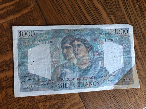 French banknotes 1000 - banknotes,