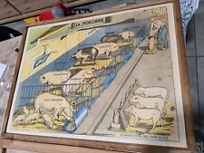Ancienne affiche scolaire Tracteur Agricole Les Charrues Imp Lang Paris A Saisir