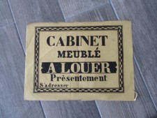 AFFICHE ANCIENNE 1810 CABINET