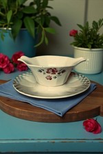 Saucière Digoin Bastia – Faïence fleurie vintage