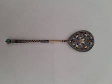 Cuillère à caviar argent russe émaux Moscou orfèvre Nikolai Alexeev XIXème