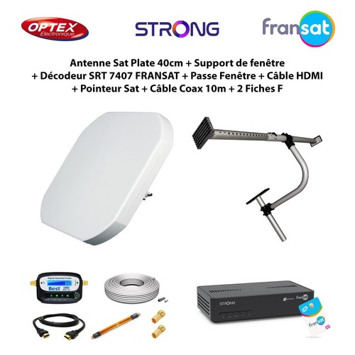 Antenne sat plate 40cm - 40cm, +