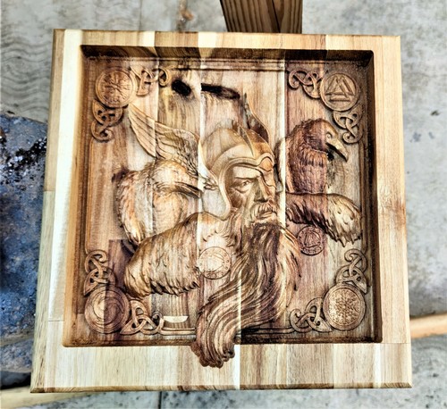 Odin crow vikings carving - odin,