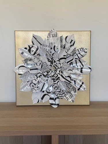 Tableau collage fleur - collage,