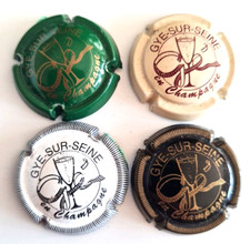 Capsules de champagne GYE sur SEINE n° 2, 5, 6 et 7