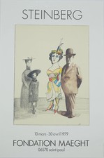 Saul STEINBERG :  Petit couple - Affiche originale signée