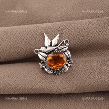 Citrine Pierre 925 Argent