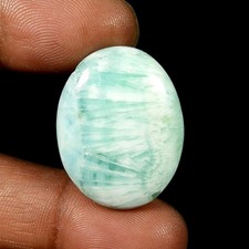 Cabochon en cristal d'Aragonite bleu forme ovale pierre précieuse naturelle e...