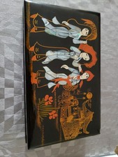 Boite A BIJOUX ANCIENNE LAQUE DE CHINE INCRUSTATION Type NACRE OR Bel Etat 