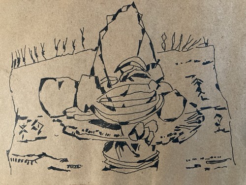 Beau dessin cubisme 1960 - dessin,