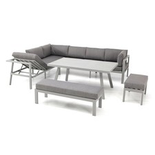 Ensemble Repas de jardin 9 Places "Antalya" 213cm Gris