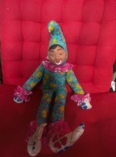 Poupée Clown Arlequin Ancien