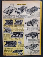 Jeux de baby foot billard constructions metalliques Meccano Trix  publicité 1961