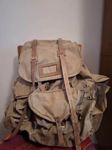 Ancien sac dos toile - dos,,