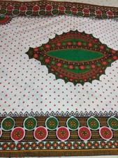 Nappe Africaine Ethnique Neuf Rouge Orange Vert Rectangulaire 116x200cm