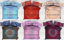 Mandala Indien Couverture Doona Housse Set Reine Réversible Avec Coussin & Étui